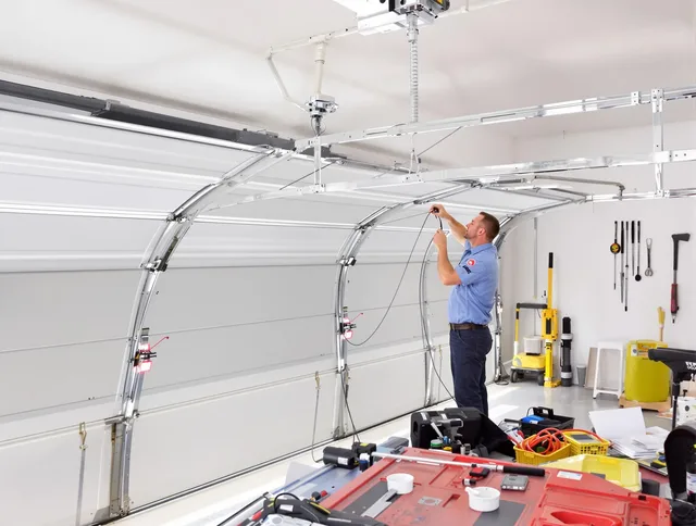 Garage door cable repair service by North Branford Garage Door Repair in North Branford