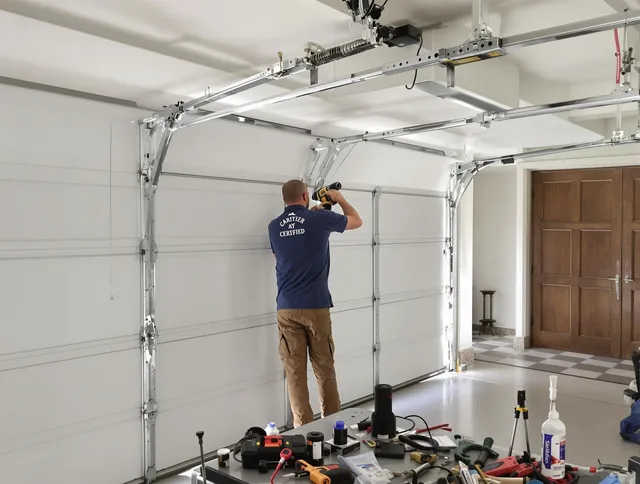 North Branford Garage Door Repair certified technician performing precision garage door repair in North Branford