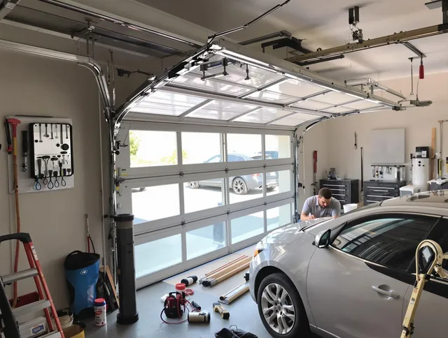 Garage door noise reduction service by North Branford Garage Door Repair in North Branford