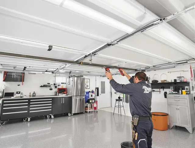 Overhead garage door repair service by North Branford Garage Door Repair in North Branford